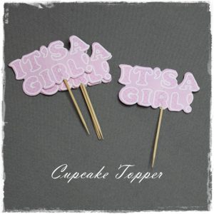 It's a Girl Cupcake Topper